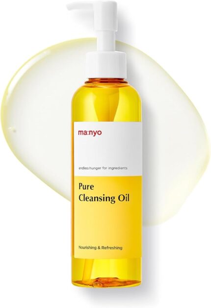 Pure Cleansing Oil (6.7 fl oz / 200ml) - Blackhead melting and gentle Daily Makeup removal for Sensitive skin with Argan Kenel Oil (Vitamin E), Nourishing skin and keep pH balance (Yellow)