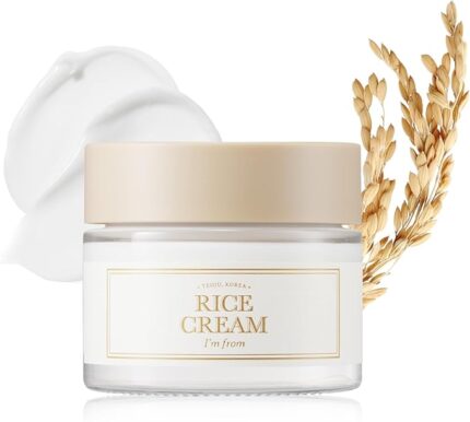 I'm from Rice Cream 1.69 Ounce, 41% Rice Bran Essence with Ceramide, Glowing Look, Improves Moisture Skin Barrier, Nourishes Deeply, Soothing to Even Out Skin Tone, Valentine's Gift